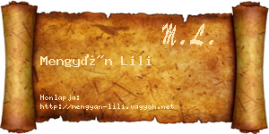 Mengyán Lili névjegykártya